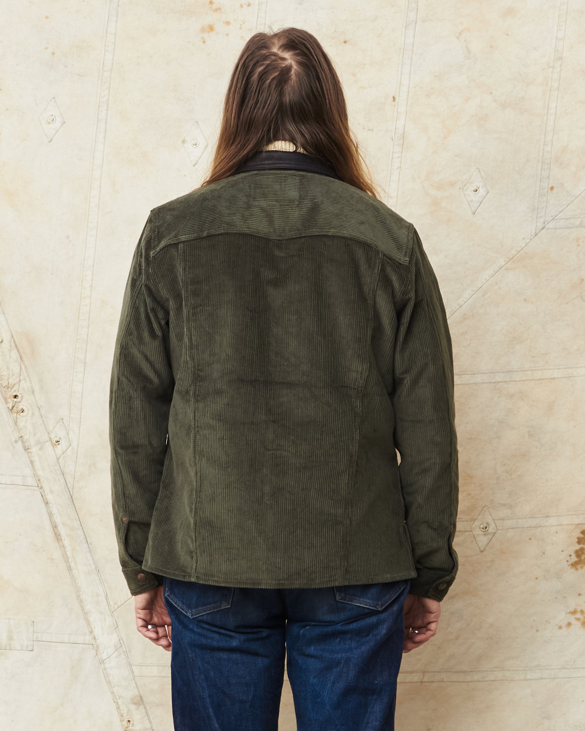Indigofera Fargo Trucker 8W Corduroy Jacket Green