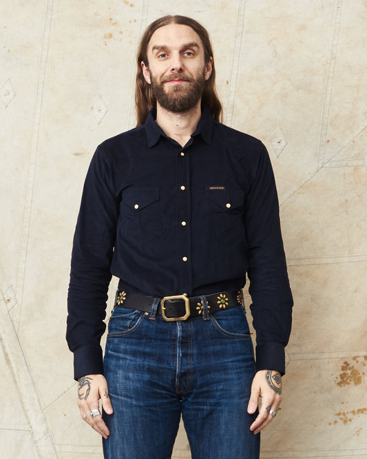 Indigofera Sideras Corduroy Shirt Navy