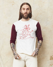 Warehouse & Co Three-Quarter Sleeve Baseball Shirt Cayote Cream/Bordeaux