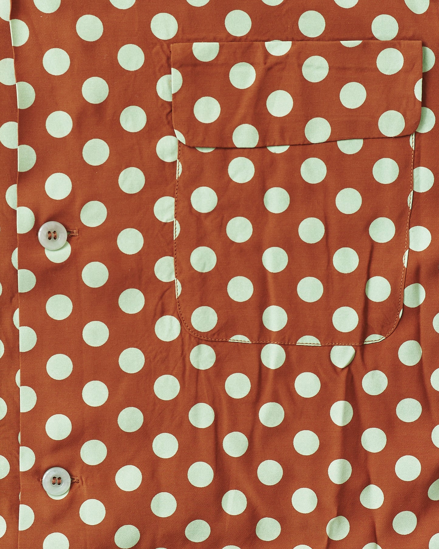 Star of Hollywood Rayon Long Sleeved Open Shirt "Polka Dot" Brown SH29315