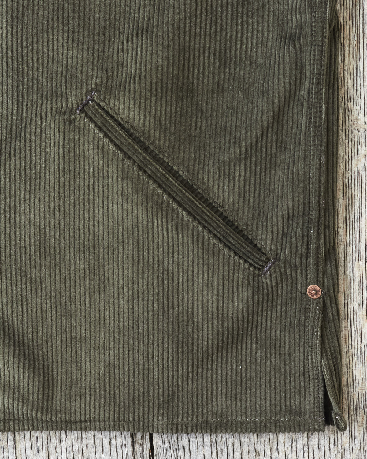 Indigofera Fargo Trucker 8W Corduroy Jacket Green
