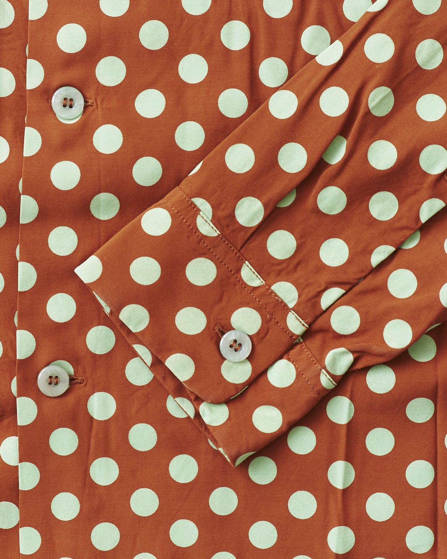 Star of Hollywood Rayon Long Sleeved Open Shirt "Polka Dot" Brown SH29315