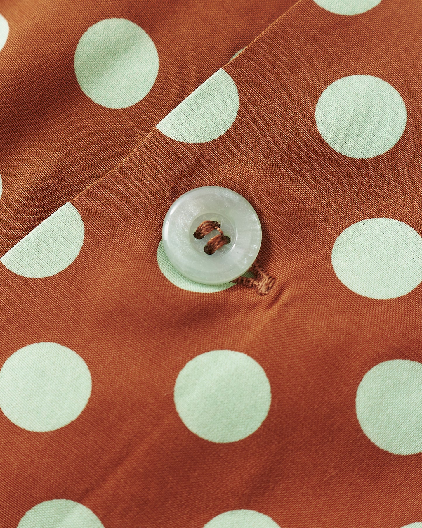 Star of Hollywood Rayon Long Sleeved Open Shirt "Polka Dot" Brown SH29315