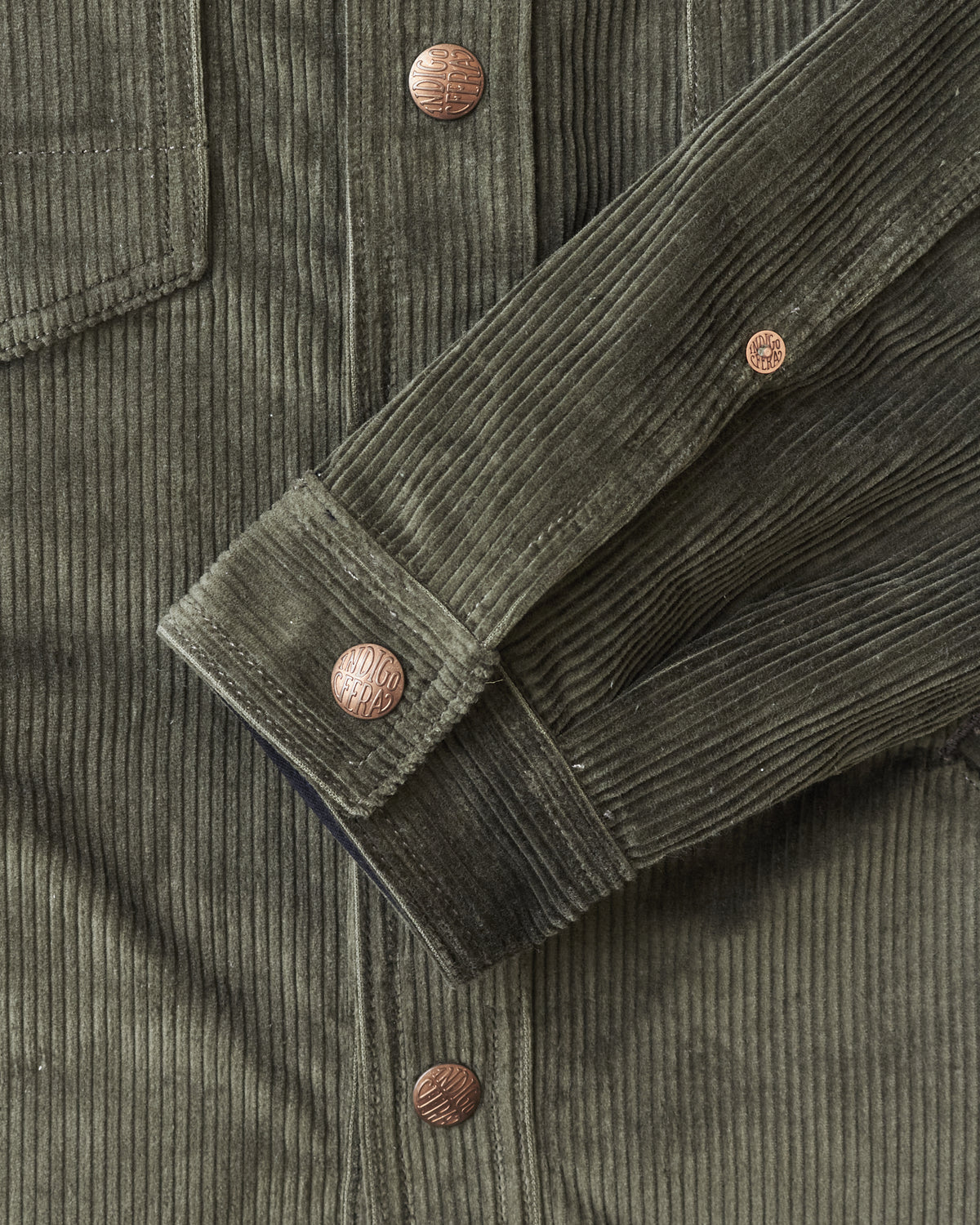 Indigofera Fargo Trucker 8W Corduroy Jacket Green