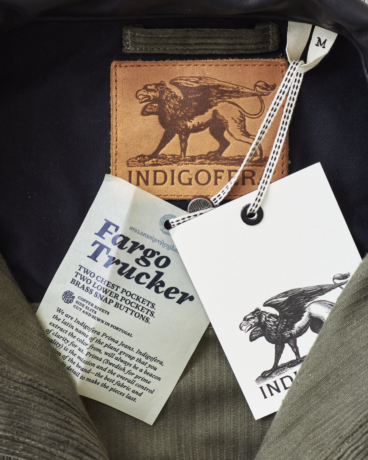 Indigofera Fargo Trucker 8W Corduroy Jacket Green