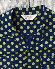 Star of Hollywood Rayon Long Sleeved Open Shirt "Polka Dot" Navy SH29315