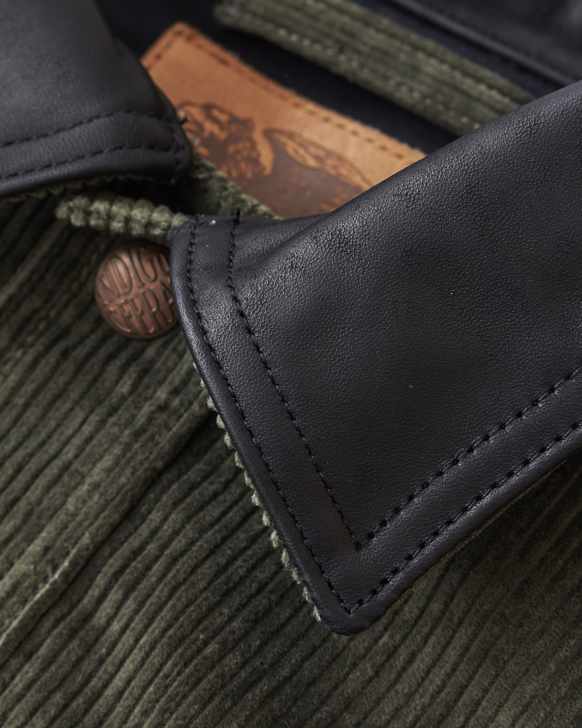 Indigofera Fargo Trucker 8W Corduroy Jacket Green