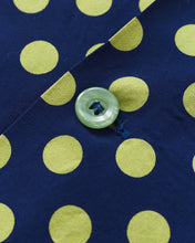 Star of Hollywood Rayon Long Sleeved Open Shirt "Polka Dot" Navy