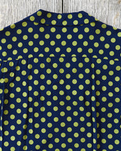 Star of Hollywood Rayon Long Sleeved Open Shirt "Polka Dot" Navy