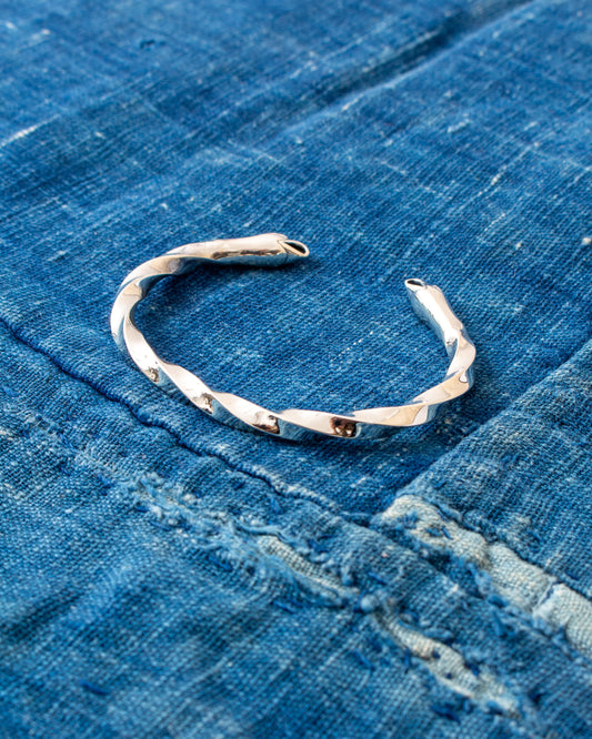 Larry Smith Double Eagle Head Twisted Silver Bracelet EFBR-0002