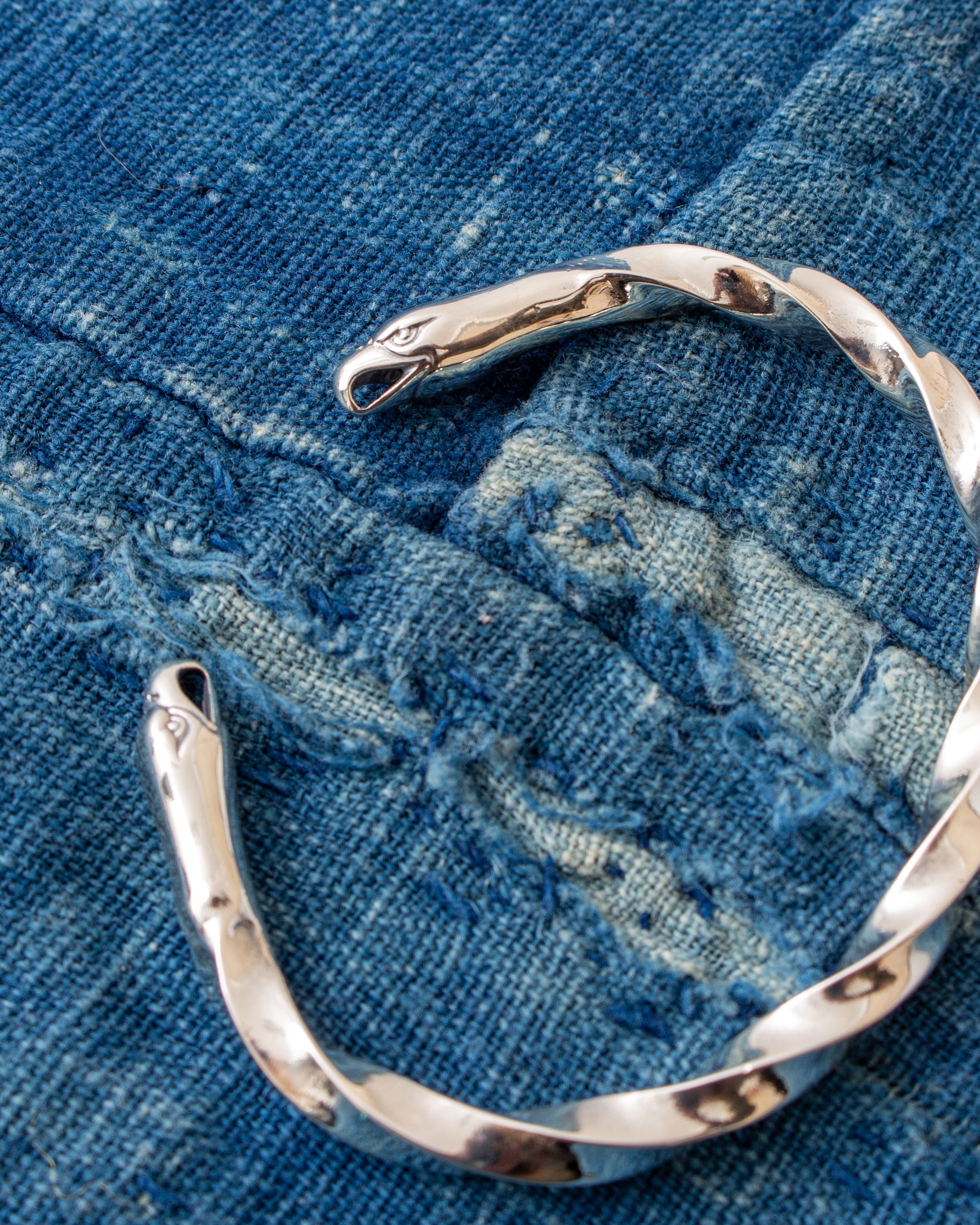 アクセサリー LarrySmithEAGLE DOUBLE FACE TWIST BANGLE Larry Smith Double Eagle Head Twisted Silver Bracelet EFBR-0002