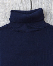 North Sea Clothing The Submariner Roll Neck Wool Sweater Navy