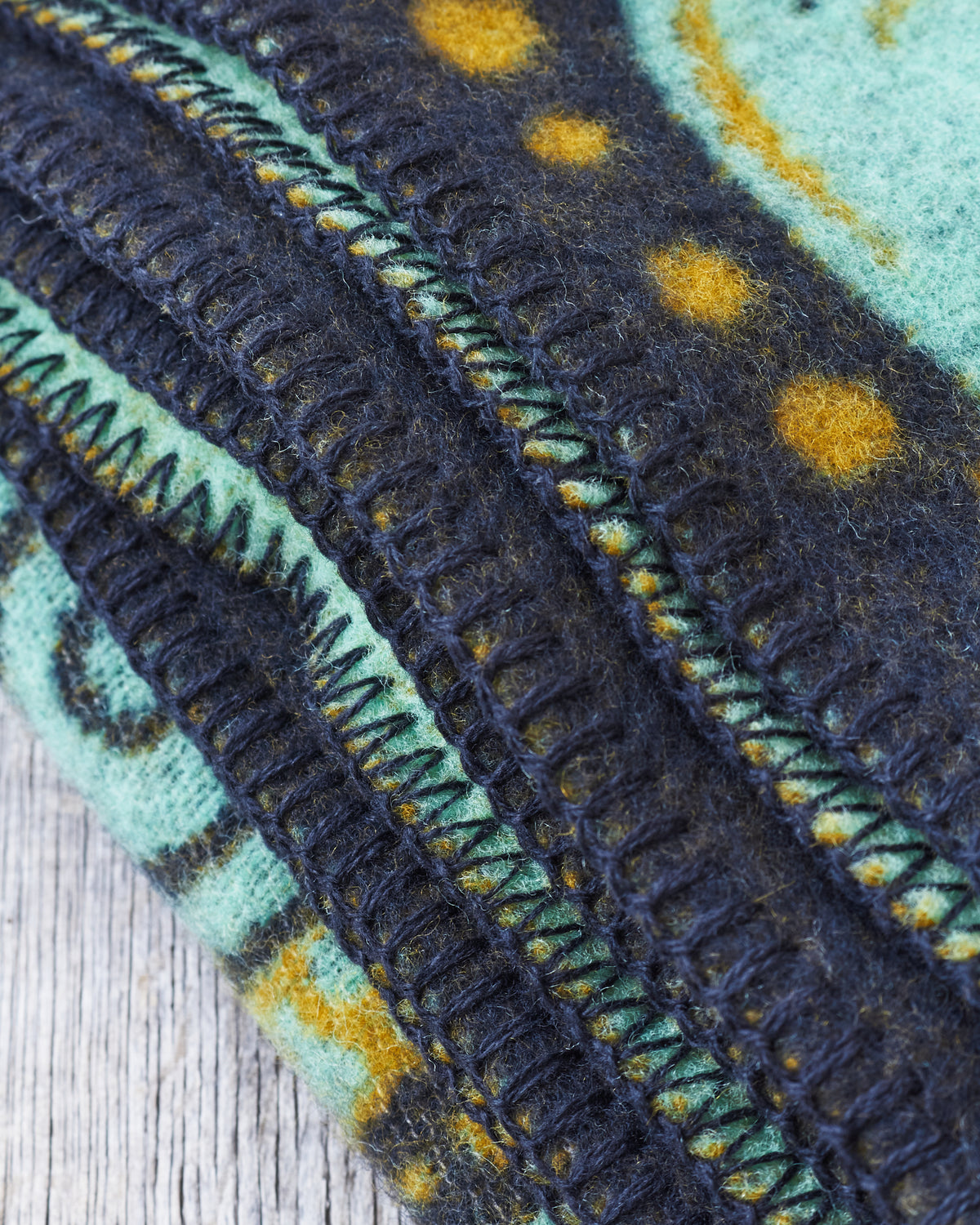 Indigofera x Björn Atldax Kapala Wool Blanket Navy / Moss / Turquise