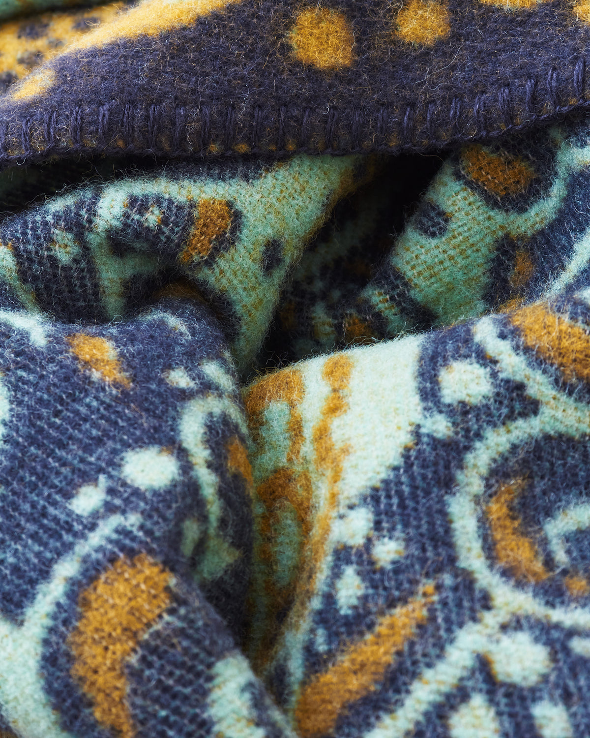 Indigofera x Björn Atldax Kapala Wool Blanket Navy / Moss / Turquise