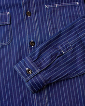 Sugar Cane & Co Fiction Romance 8.5oz. Indigo Wabash Stripe Work Shirt SC2555A1