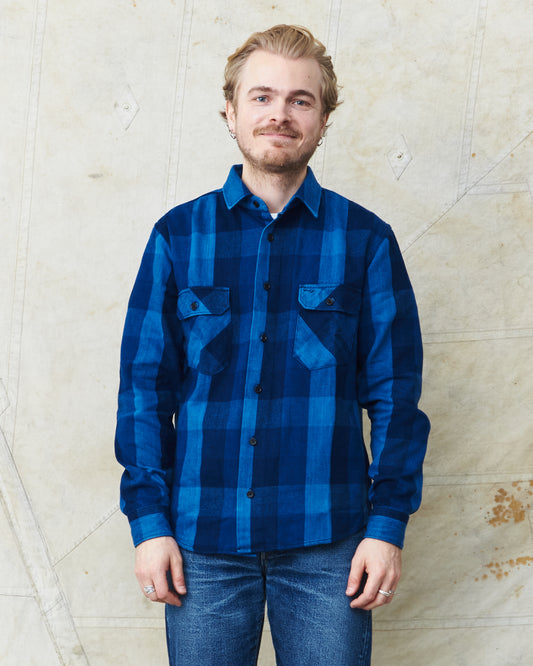Indigofera Norris Flannel Shirt Triple Indigo