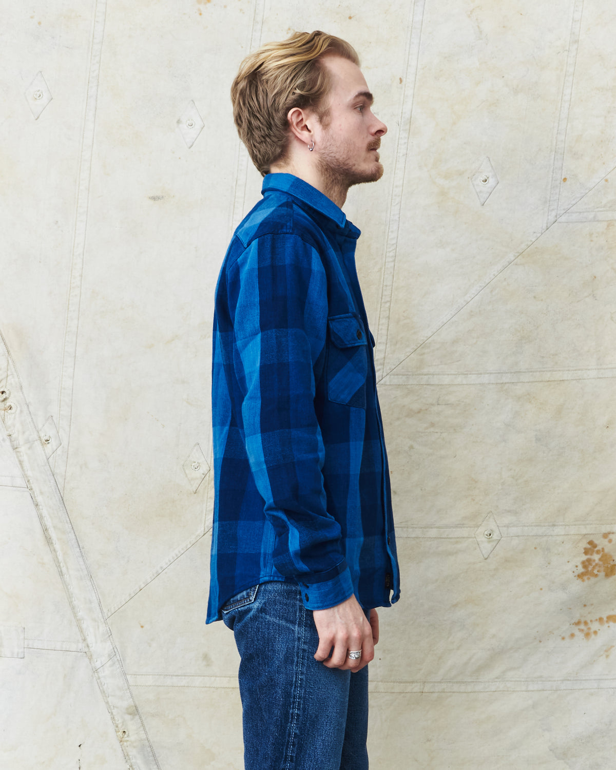 Indigofera Norris Flannel Shirt Triple Indigo