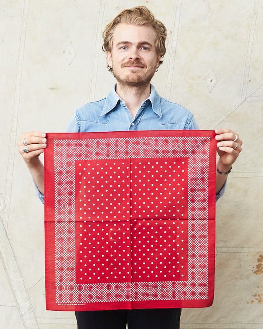 Warehouse & Co Lot 5228 Selvedge Bandana Mosaic Pattern Red