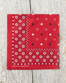 Warehouse & Co Lot 5228 Selvedge Bandana Double Circle Pattern Red