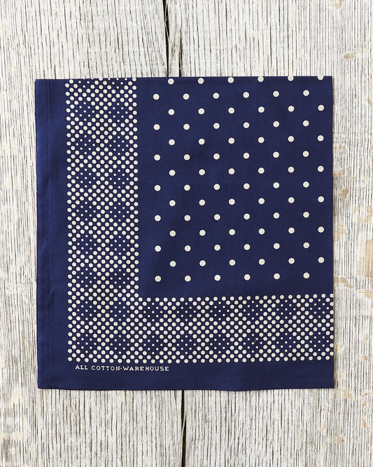 Warehouse & Co Lot 5228 Selvedge Bandana Mosaic Pattern Navy