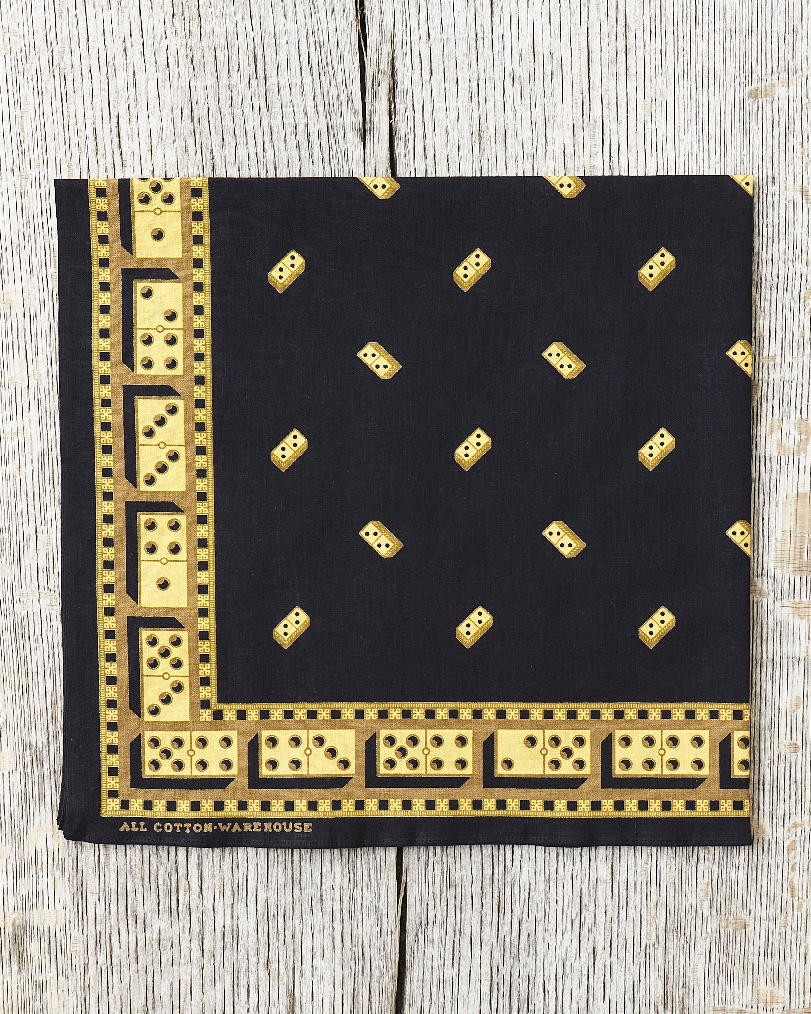Warehouse & Co Lot 5241 Selvedge Bandana Domino Pattern Black