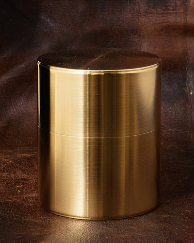 Kaikado Tea Caddy Brass Wide 400g