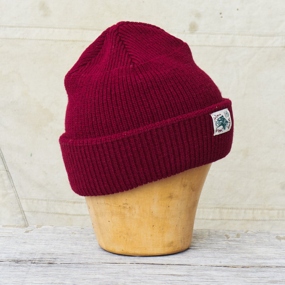 Indigofera Radec Rib Knit Wool Cap Ruby