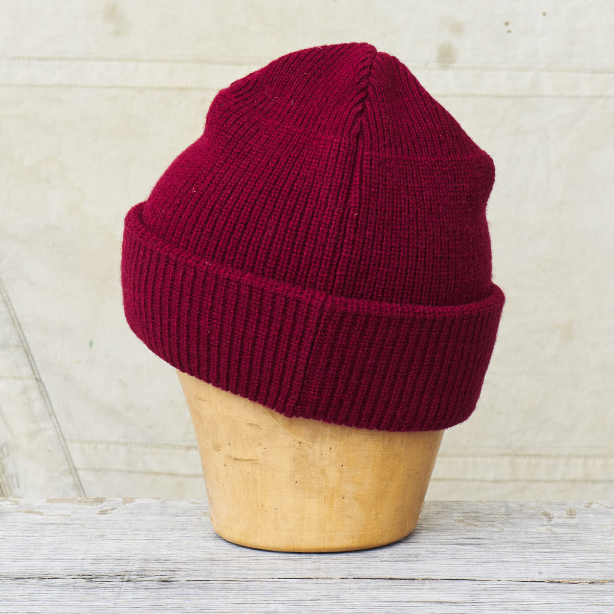 Indigofera Radec Rib Knit Wool Cap Ruby