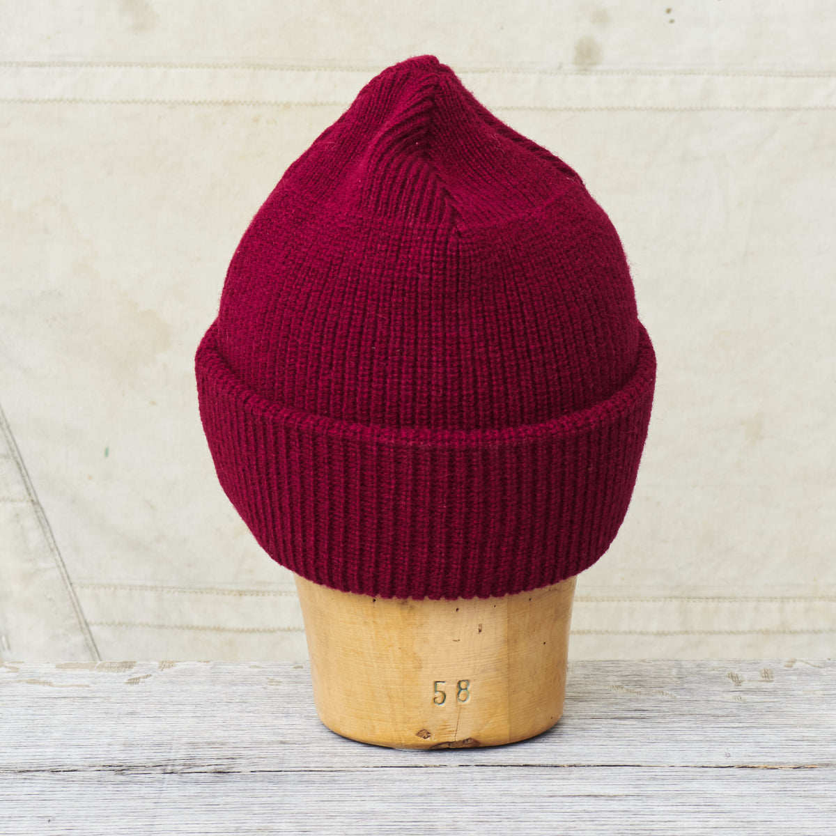 Indigofera Radec Rib Knit Wool Cap Ruby