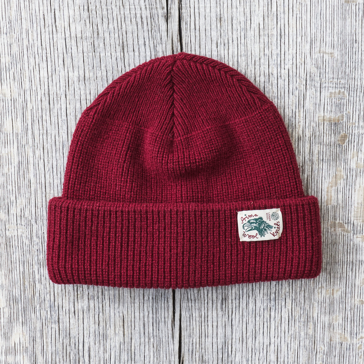 Indigofera Radec Rib Knit Wool Cap Ruby