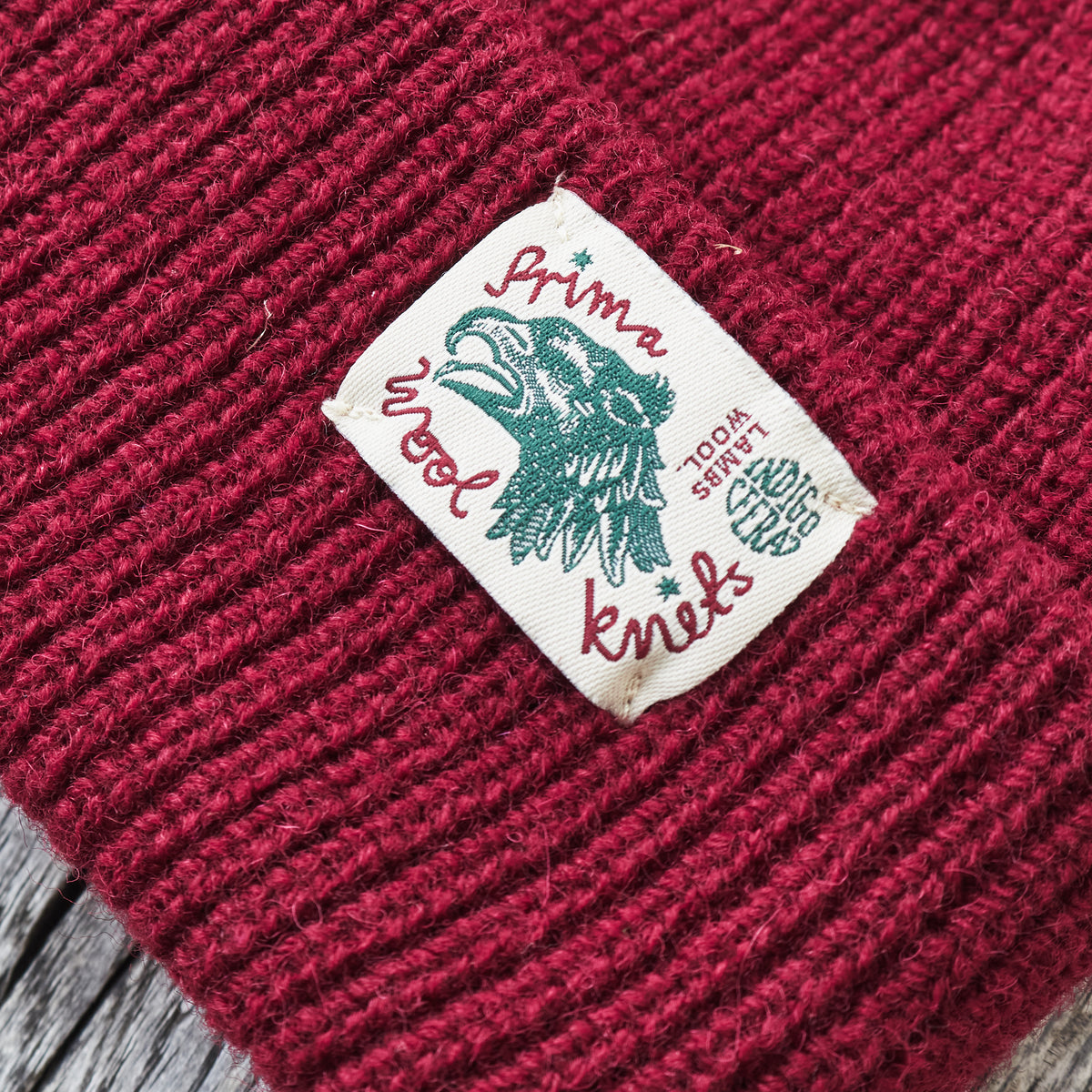 Indigofera Radec Rib Knit Wool Cap Ruby