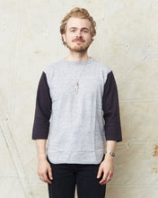 Warehouse & Co Three-Quarter Sleeve Baseball Shirt Grey/Sumikuro (Black)