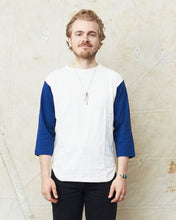 Warehouse & Co Three-Quarter Sleeve Baseball Shirt Cream/Navy