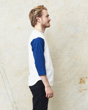 Warehouse & Co Three-Quarter Sleeve Baseball Shirt Cream/Navy