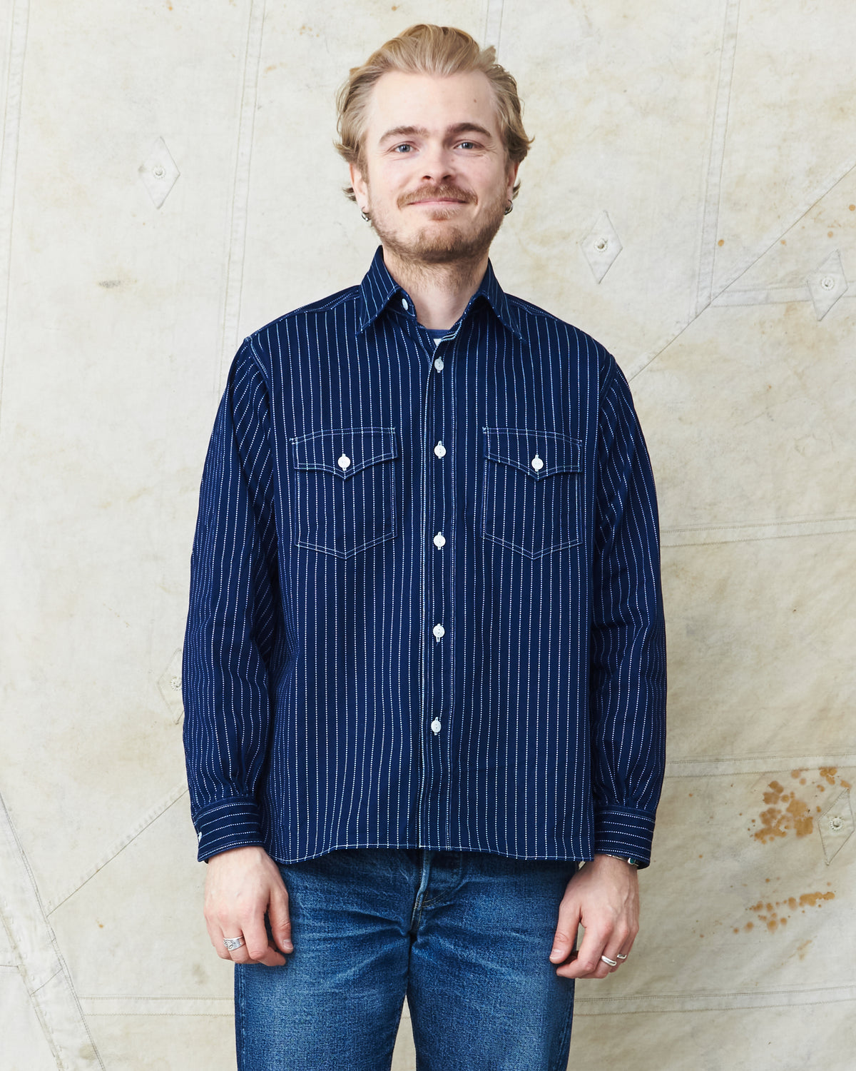 Sugar Cane & Co Fiction Romance 8,5 Oz Wabash Stripe Work Shirt