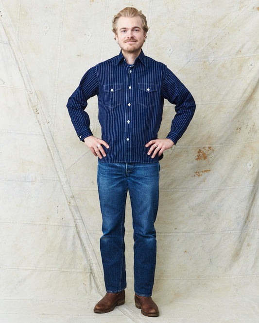 Sugar Cane & Co Fiction Romance 8,5 Oz Wabash Stripe Work Shirt