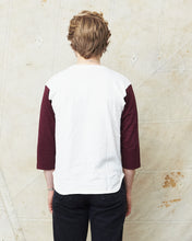 Warehouse & Co Three-Quarter Sleeve Baseball Shirt Cream/Bordeaux