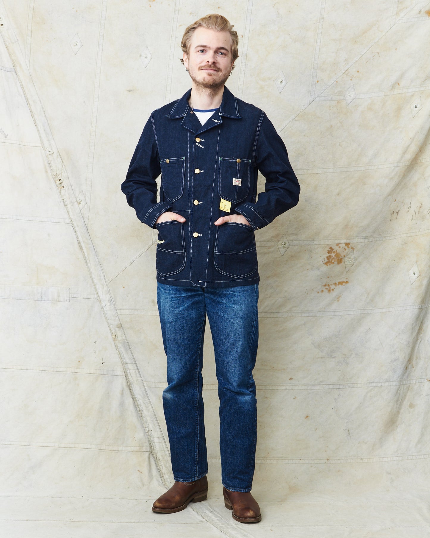 Sugar Cane & Co. 11oz. Blue Denim Work Coat SC14371