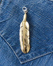 Larry Smith 18K Gold Eagle Head Feather Top Left EFNL-0043-L