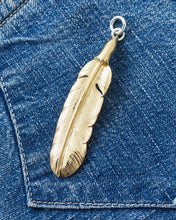 Larry Smith 18K Gold Eagle Head Feather Top Left EFNL-0043-L