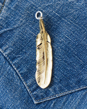 Larry Smith 18K Gold Eagle Head Feather Top Left EFNL-0043-L