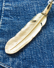 Larry Smith 18K Gold Eagle Head Feather Top Left EFNL-0043-L