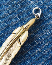 Larry Smith 18K Gold Eagle Head Feather Top Left EFNL-0043-L