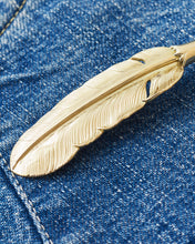 Larry Smith 18K Gold Eagle Head Feather Top Left EFNL-0043-L