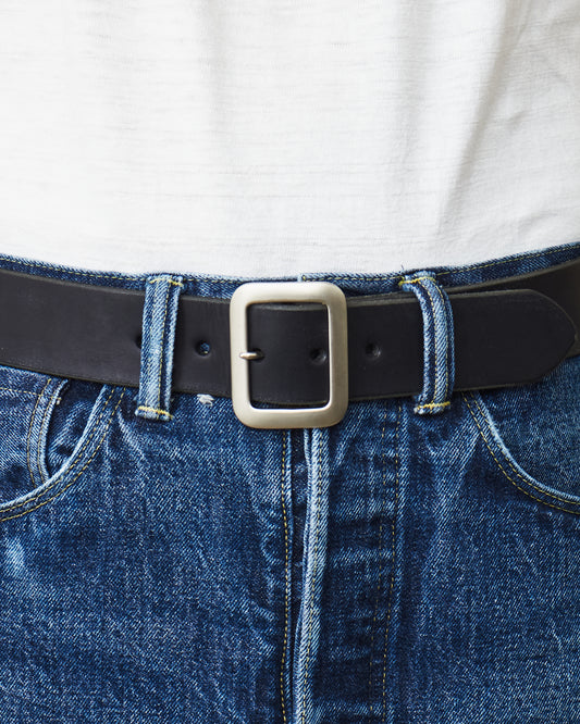 Sugar Cane & Co. Garrison Black Leather Belt SC02320