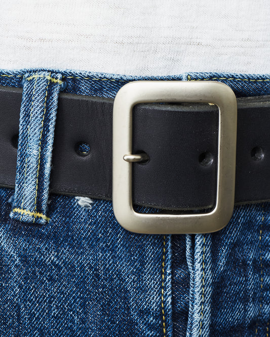 Sugar Cane & Co. Garrison Black Leather Belt SC02320