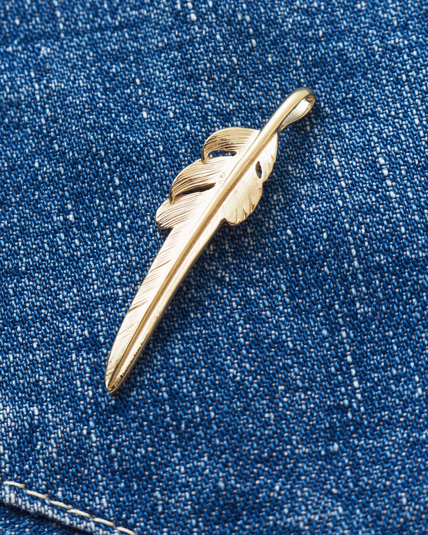 Larry Smith 18K Gold Kazekiri Feather Top EFNL-0028-R18K