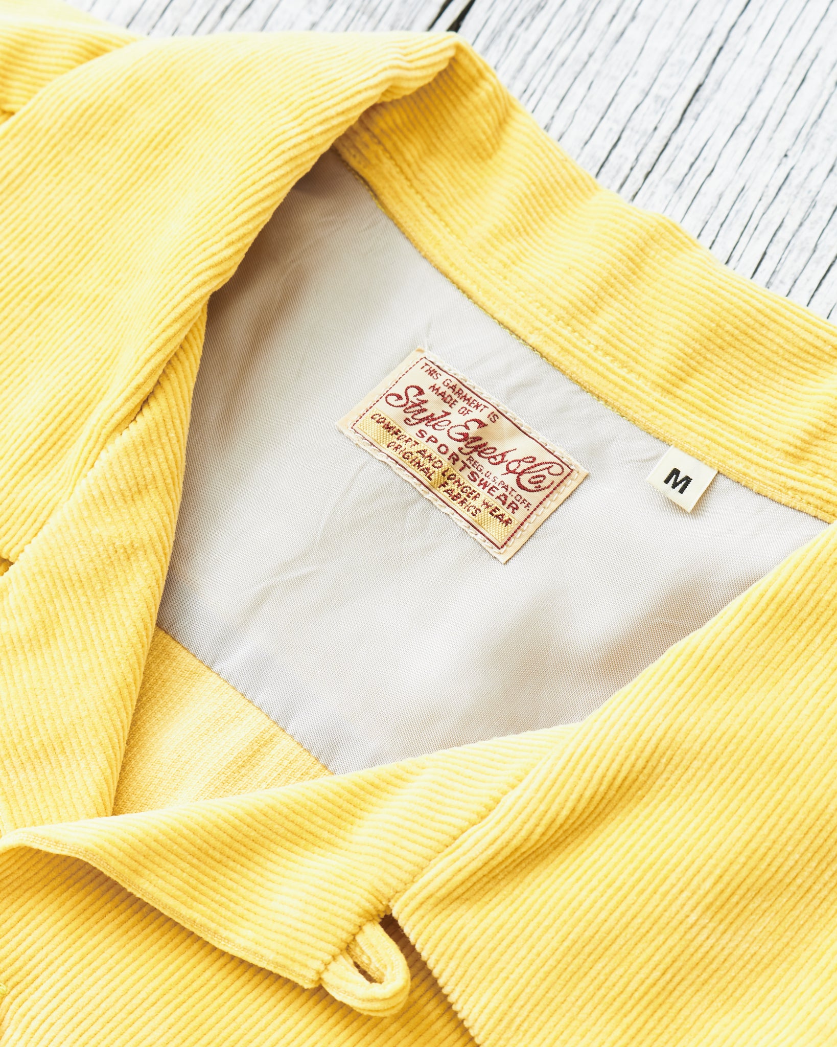 Style Eyes Mid 1950's Style Corduroy Sports Shirt Yellow SE29167
