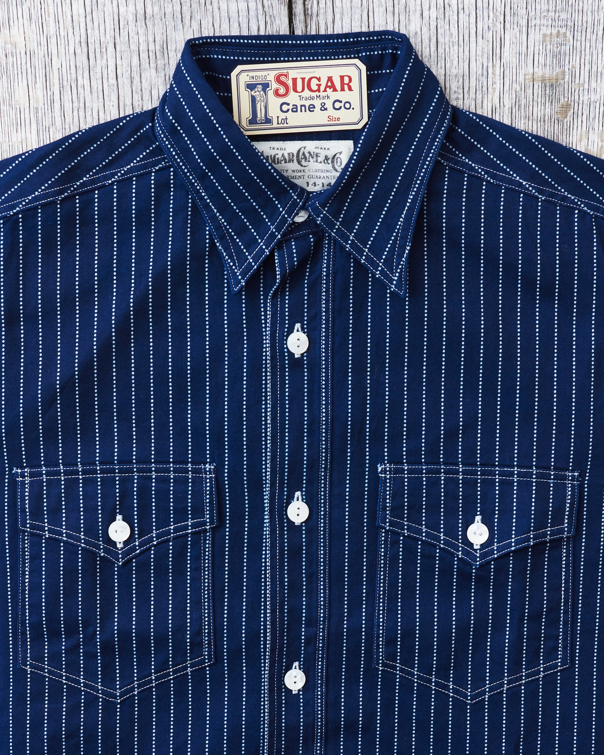 Sugar Cane & Co Fiction Romance 8,5 Oz Wabash Stripe Work Shirt