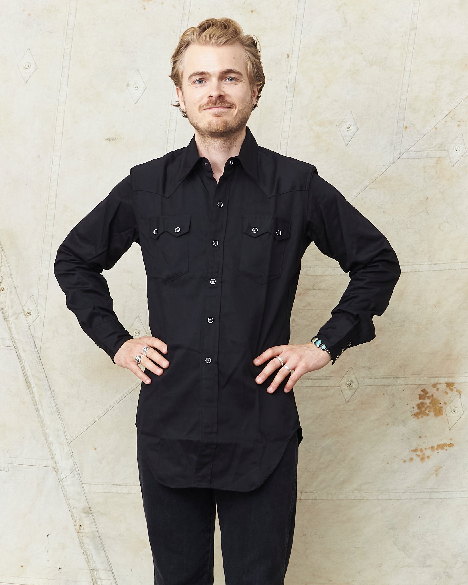 Bryceland's The Cowboy Label Sawtooth Westerner Shirt Black
